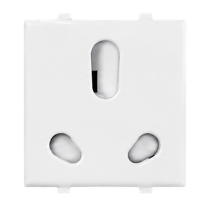 Anchor Penta 6A/16A Electrical Twin Socket (White, 2 Module, 65205)