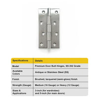 Premium SS Door Butt Hinges Delhi NCR | ₹34 | Fast Delivery