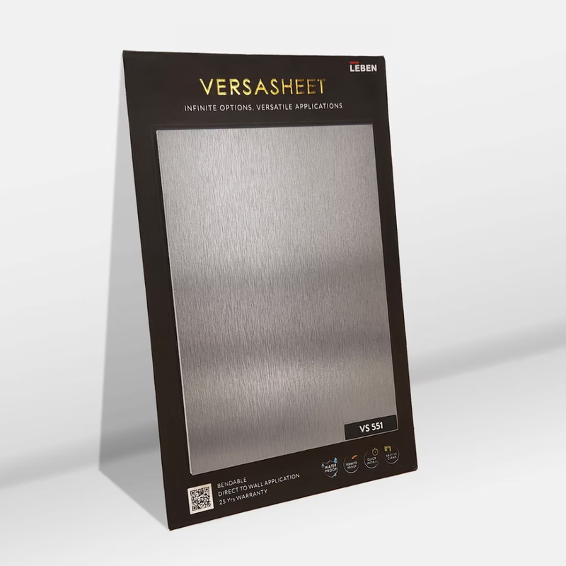 Versasheet Stainless Steel Sheet - Metallic SS Look Panel (Per Sqft)